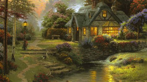 Картинки томас кинкейд, painting, art, cottage, thomas kinkade ...