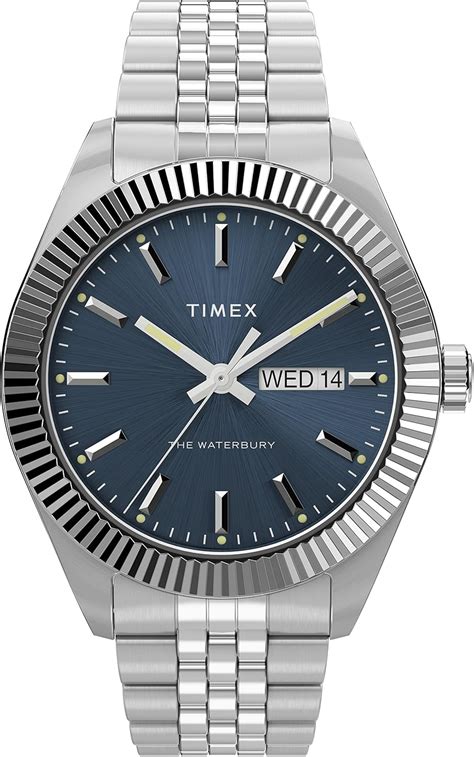 Timex Men's Waterbury 41mm Watch - Stainless Steel Bracelet Blue Dial Stainless Steel Case, Blue ...