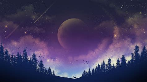 1440P Purple Galaxy Wallpaper