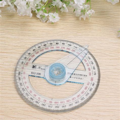 10cm Plastic 360 Degree Protractor Ruler Angle Finder Swing Arm School Office: Buy Online at ...