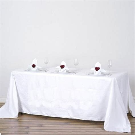 90"x132" White Rectangle 100% Cotton Linen Seamless Tablecloth | Table cloth, White table cloth ...