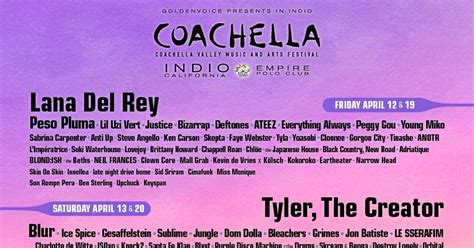 Coachella 2024 Lineup Announced: Lana Del Rey, Tyler, the Creator, Doja ...