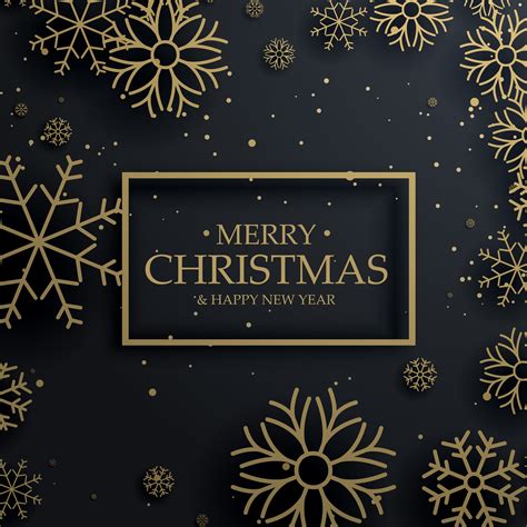 beautiful merry christmas greeting card with gold snowflakes on - Descargue Gráficos y Vectores ...