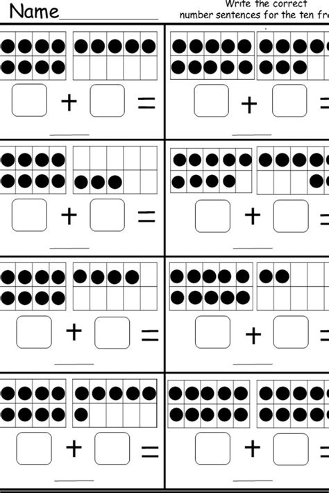 Free Ten Frame Addition Printable - kindermomma.com | Kindergarten math ...