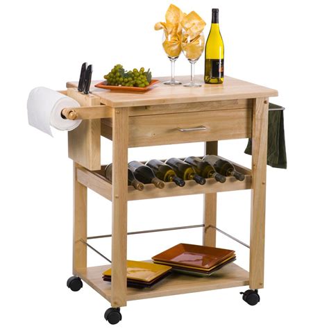 Gwendolyn Kitchen Cart Wine Rack - Kitchen Islands and Carts at eKitchen Islands $150 | Kitchen ...