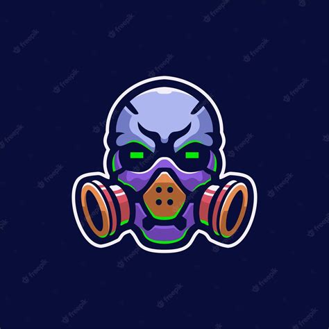 Premium Vector | Mask head cartoon logo template illustration esport logo gaming premium vector