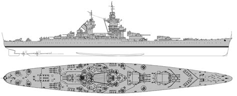 Richelieu-class battleship Blueprint - Download free blueprint for 3D modeling