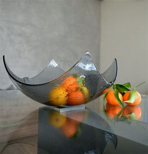 Modern Minimalist Fused Glass Fruit Bowl. Centerpiece Salad - Etsy