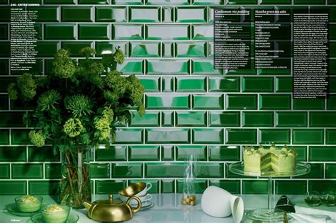 Image result for green subway tile | Green backsplash, Green kitchen ...