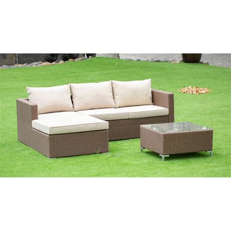 Wicker Patio Set Brown, ACL3S02A - Fresh Air Outdoors