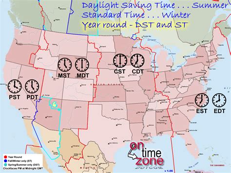 Usa time zone map - motionvol
