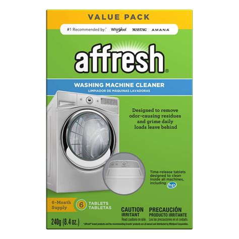 Affresh W10501250 Washing Machine Cleaner, 6 Tablets: Cleans Front Load and Top Load Washers ...