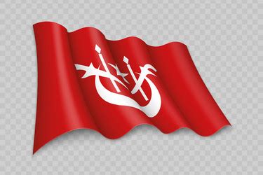 Waving flag of kelantan is a state malaysia Vector Image