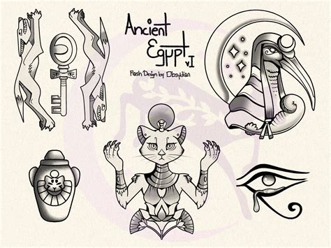 My Egyptian Deity Tattoo Flash Art! : r/Kemetic