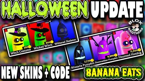 BANANA EATS 🎃 NEW CODE, Skins and Beacons | HALLOWEEN * UPDATE* 1.4.4! | Roblox - YouTube