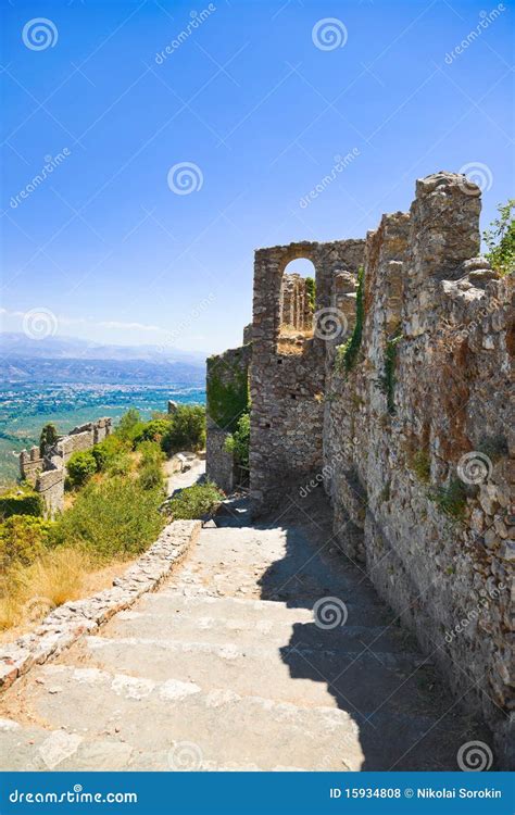 Ruins of Old Town in Mystras, Greece Stock Photo - Image of monastery ...