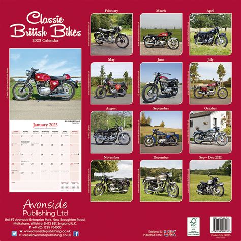 Classic British Bikes 2023 Wall Calendar : Duke Video