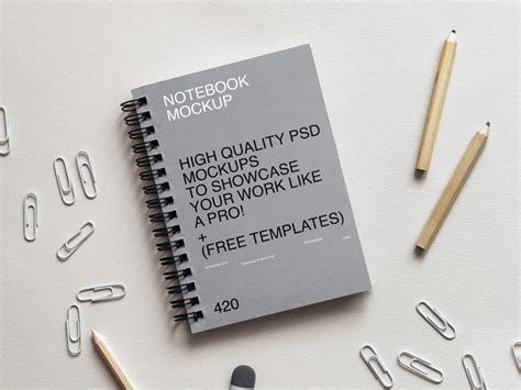 Spiral Notebook Free PSD Mockup | The Free Mockup