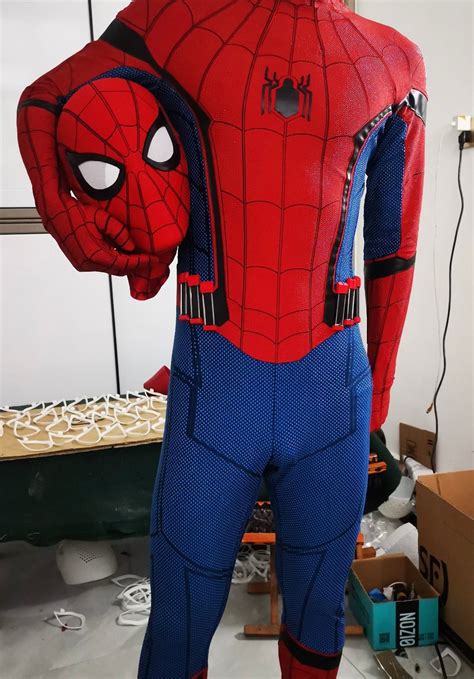 TOM HOLLAND Suit homecoming version with Face shell & 3D Rubber Web Mo ...