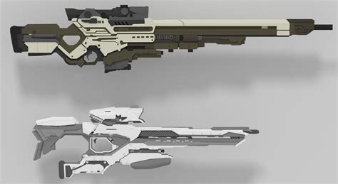 Futuristic Sniper Rifles (Decor) - CAD Files, DWG files, Plans and Details