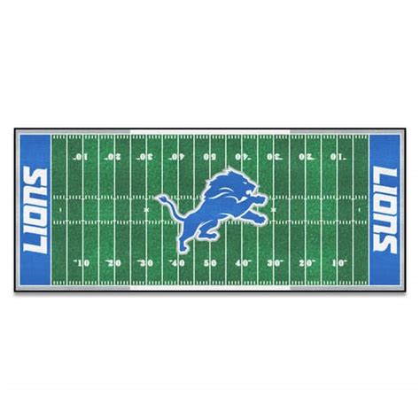 FANMATS Detroit Lions 3 ft. x 6 ft. Football Field Rug Runner Rug 7351 ...