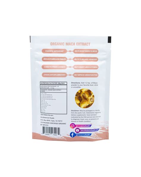 Maca Powder (Organic) 100g - Dr. Botanical Health