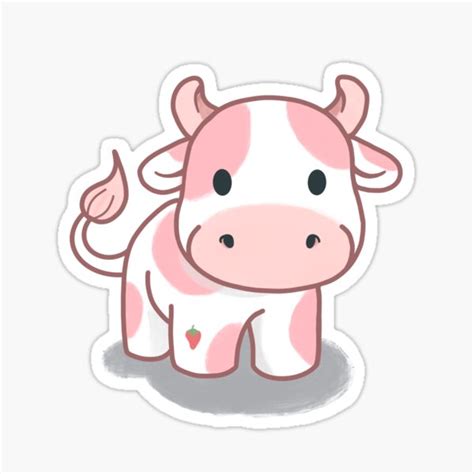 Strawberry Cow Stickers for Sale | Cute stickers, Cute animal drawings kawaii, Cow drawing