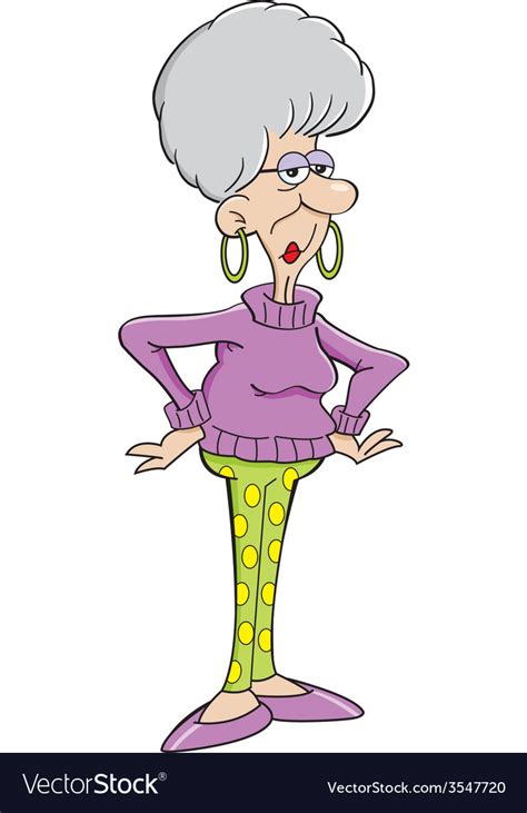 Cartoon senior citizen lady Royalty Free Vector Image