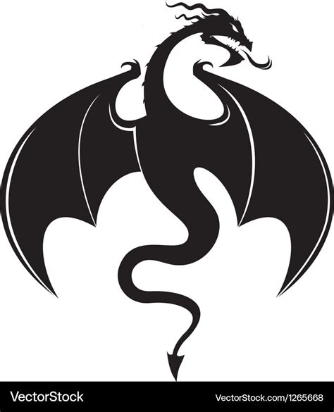 Black dragon Royalty Free Vector Image - VectorStock