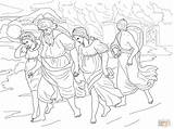 Lot And His Daughters Fleeing The Destruction Of Sodom Gomorrah  sketch template