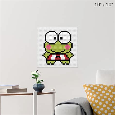 Keroppi Pixel Art Wall Poster - Build Your Own with Bricks! - BRIK