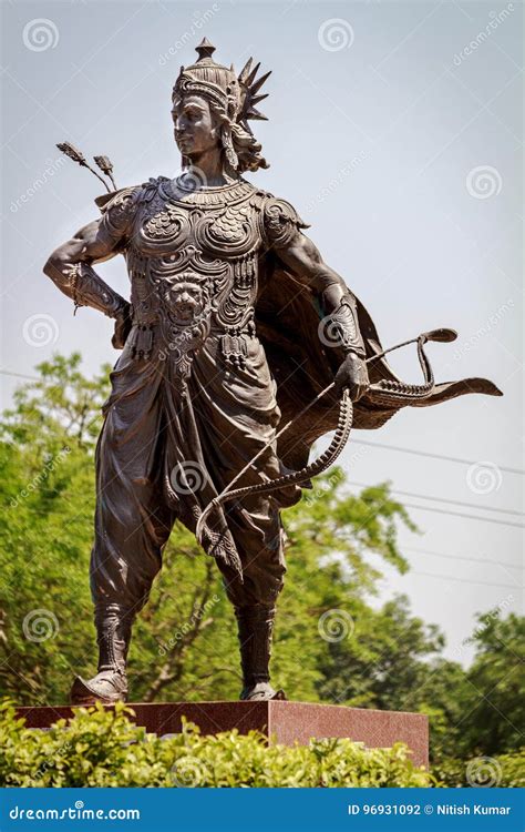 Statue of Great Warrior Arjuna Stock Photo - Image of landmark ...