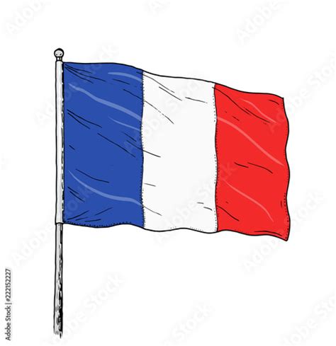 French flag drawing - vintage like colour illustration of flag of ...