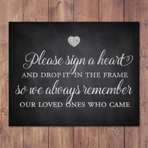 Rustic Wedding Guest Book Sign - Please Sign A Heart And Drop It In The ...