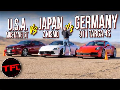 Drag Race Showdown: Ford Mustang GT vs Nissan Z Nismo vs Porsche 911 992 Tar 4S