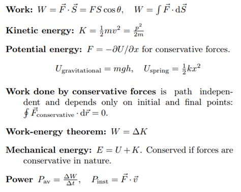 Formula To Find Work Physics