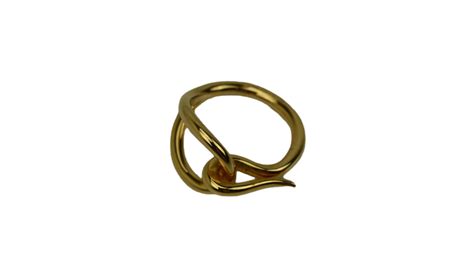 Hermes Vintage Gold Tone Hook Scarf Ring - Luxury Reborn