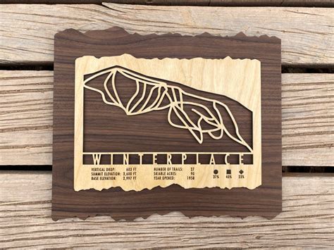 Winterplace Ski Trail Map Skiing Snowboarding Ski Decor Skiing Wall Art ...