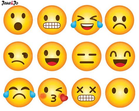 40 Emoji Clipart Emoji Clip Art Smiley Face Emoji Clipart - Etsy ...