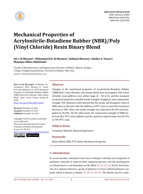 (PDF) Mechanical Properties of Acrylonitrile-Butadiene Rubber (NBR ...