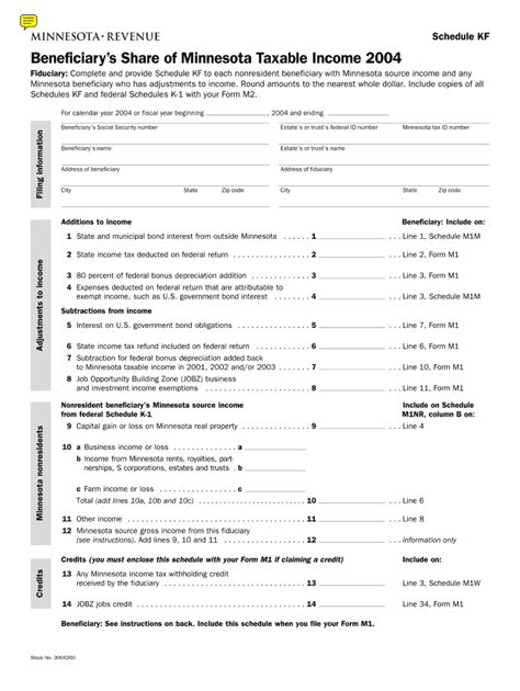 Fillable Online revenue state mn KF, Beneficiary's Share of Minnesota ...