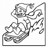 Kids Sledding Coloring Pages sketch template