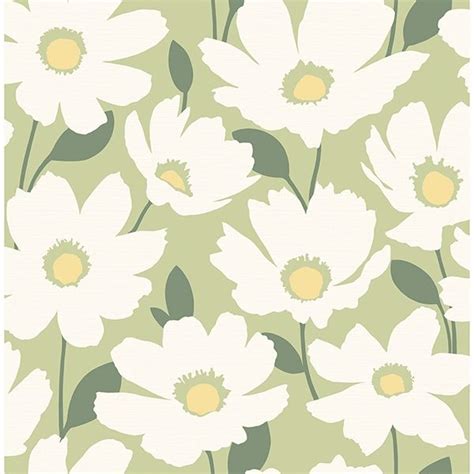 2904-25677 - Astera Green Floral Wallpaper - by Brewster