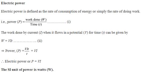 Define electric power Derive formula for power in resistors in (i ...