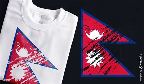 Nepal Flag Artistic T-shirt Design Vector Download