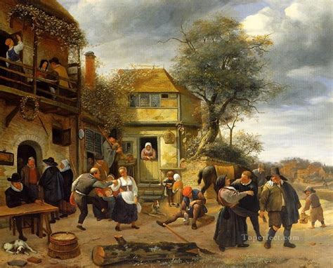 Peasants Dutch genre painter Jan Steen Painting in Oil for Sale