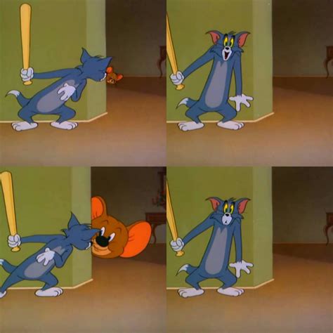 Tom and Jerry surprised Blank Template - Imgflip