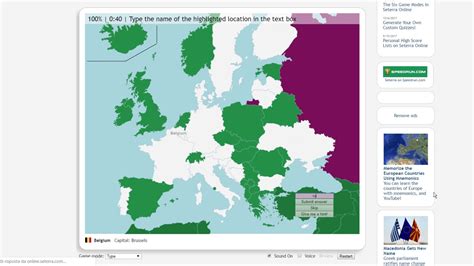 (WR) [1:25] Seterra - Europe: Countries - Type - YouTube