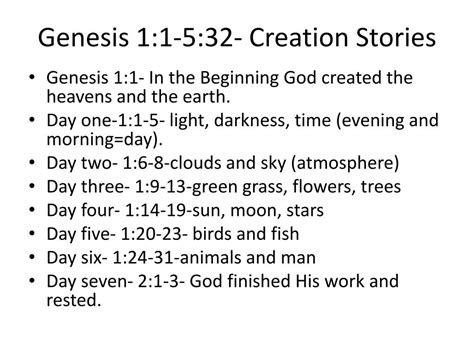 PPT - Genesis 1:1-5:32- Creation Stories PowerPoint Presentation, free download - ID:4741889