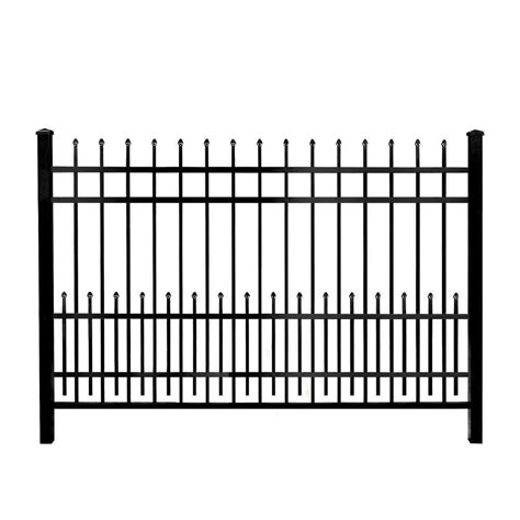 Mainstreet Aluminum Fence 3/4 in. x 2 ft. x 6 ft. Black Aluminum Fence ...